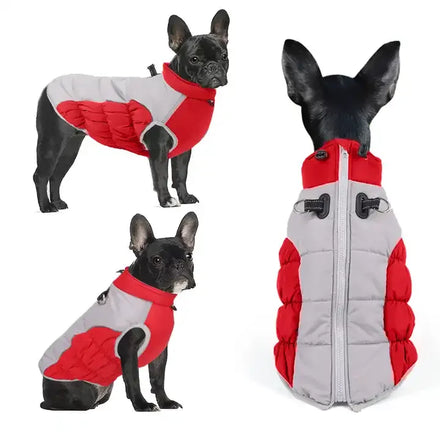 Winter Warm Eco-Friendly Sport Modern Soft Faux Fur Cotton Solid Adjustable Dog Coat for Small Dogs Leash Ring Machine Washable