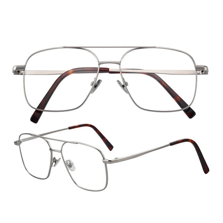 Vintage Square Oversized Anti-blue Light Metal Eyeglasses Frames Eyewear Women Men Optical Fashion Double Bridge Glasses
