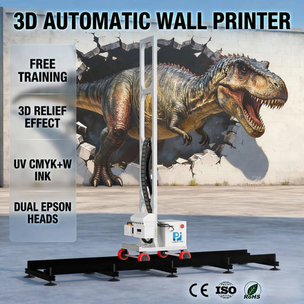 3D Vertical Wall Printer Dual Epson Heads CMYK+W 2400DPI Compact Portable for Indoor Outdoor Mural Art