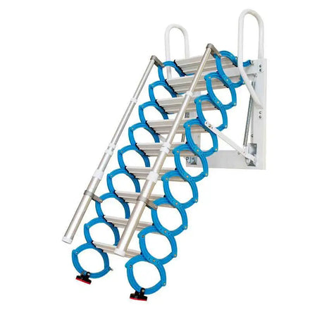 Titanium Magnesium Alloy Electric Combination Attic Ladder Telescopic Foldable Features Minimalist Design Villa Use 300kg Load