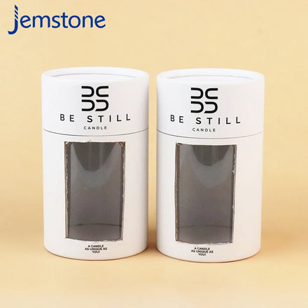 Wholesaleeco Friendly Recycled Paper Core Round Cylinder Food Grade Food Box with PVC clear Window for Tea Food Candle Container