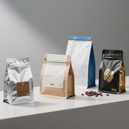 Custom Custom Printed Matte 250g 500g 1kg Coffee Pouch Aluminum Foil Flat Bottom Ziplock Coffee Beans Bag With Air Valve