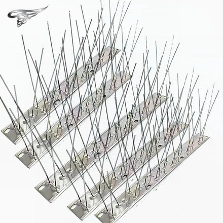 25cm Anti Bird Spikes Stainless Steel Bird Deterrent Spikes 24 Strips for Pigeons Small Birds