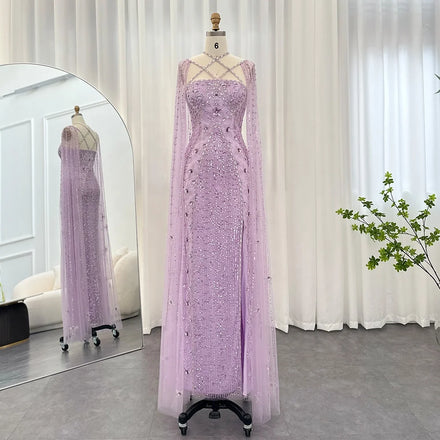 Jancember SCZ058-1 Luxury Crystal Rhinestone Long Evening Mermaid Party Prom Dresses