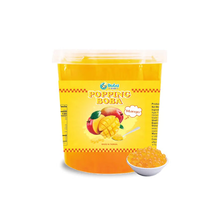KEIFU-Mango Popping Boba Pearl Juice Ball Instant Bursting OEM/ODM for Bubble Tea Drink Topping 3.2kg Bottle Ready-to-Eat