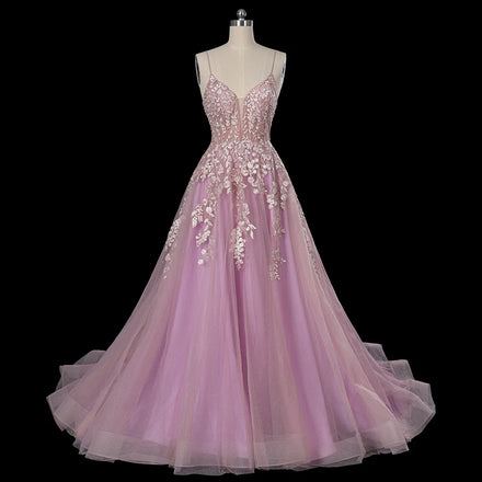 Jancember LSDZ104 Embroidery Spaghetti Strap Party Formal Evening Women's Dresses