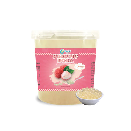 KEIFU Lychee Popping Boba Pearl Juice Ball 3.2kg Instant Bursting Bubble Tea Drink Topping Bottle OEM/ODM HALAL/HACCP Certified