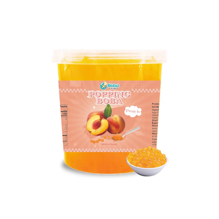 KEIFU 3.2kg Yellow Peach Popping Boba Pearl Juice Ball Instant Bursting Bubble Tea Drink Topping OEM/ODM Bottle Packaging