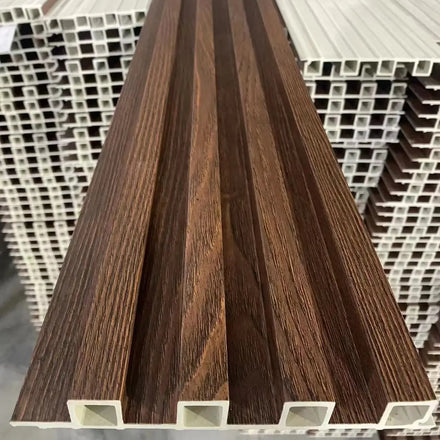 Durable Wooden Grain PVC WPC Fluted Wall Panels for Decoration