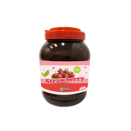 KEIFU 4kg Bottle OEM/ODM Strawberry Fruit Syrup Jam Pulp Bubble Tea Drink Topping HALAL/HACCP/ISO 22000 Certified 12 Months