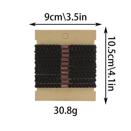 10pcs Set Custom Thick Elastic Hair Bands Men Bun Ponytail Holders Accessories No Damage Braided Hair Tie Bracelets for Women