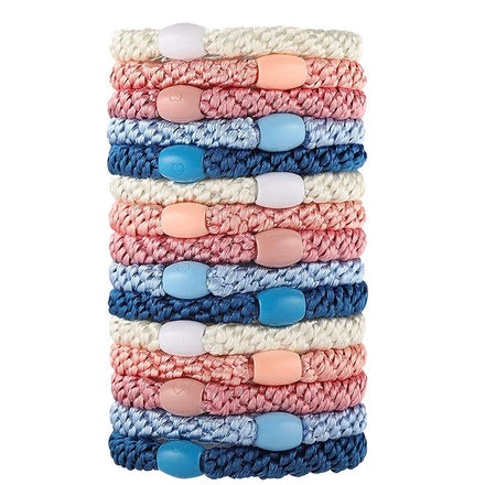 No Damage Thick Ropes Strong Stretchy Colorful Thick Elastic Hair Bands Ponytail Holder Bead Braided Hair Ties for Women Girls