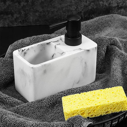 New Wood Sponge Smart Luxury Resin Luxury Manual Hotel Touch Foam Dish Kitchen Liquid Soap Dispenser