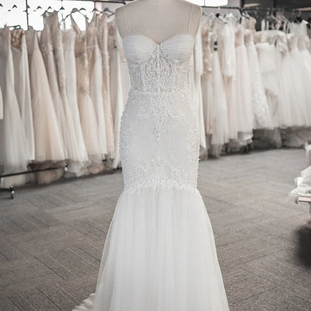 Jancember LSSG044 Beach Spaghetti Strap 2024 Mermaid Wedding Gowns Dresses