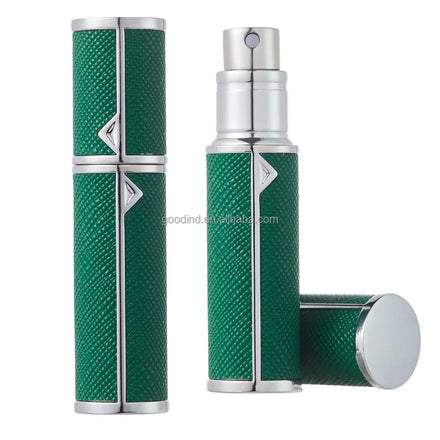 Premium Colorful Perfume Atomizer with Custom Logo-Recyclable Aluminum Base Hot Stamped | Travel Refillable 5ml Pump Sprayer