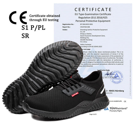JIANKUN JK-616 Steel Toe Protective Safety Shoes Breathable Mesh Lining Summer Autumn Unisex CE Certified