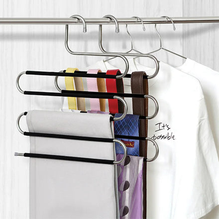 Brand New Luxury Customized 5 Layers Trousers Metal Organizer Single Tier Multi Long Pants Skirt Hangers