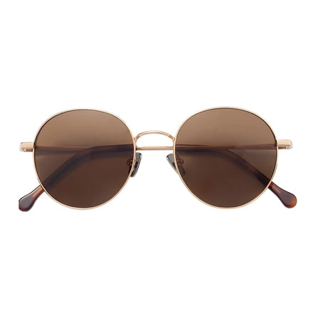 Unisex Round Fashion Polarized Sunglasses with Gold Pink Silver Metal Frames Tac Lenses for Men and Women