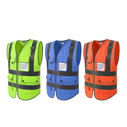 Oem Customized logo Design Reflective Work Clothes Vests Custom Made Night Duty Traffic Safety and Sanitation Reflective Vests