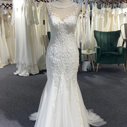 Jancember LSSG046 Chic Bridal Sleeveless Wedding Women's Mermaid Dresses