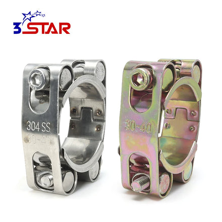 European Style Double Bolt Heavy Duty Hose Clamps Galvanized Steel and Stainless Steel Pipe Clamp