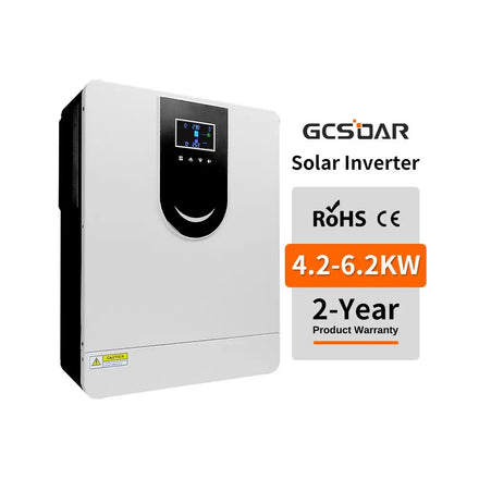 GCSOAR 6.2KW Hybrid Solar Inverter On-Off Grid Single Output Type Pure Sine Wave 98% Efficiency 12000W Peak Power CE Solar