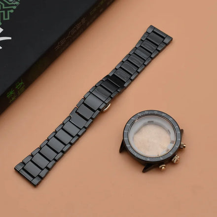 New Ceramic Watch with Adaptable for armani AR70002 suit Case Dial Black