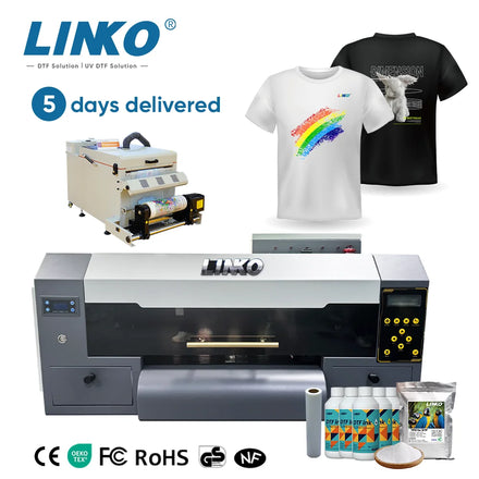 Linko 33cm Multifunctional Automatic DTF Printer Pigment Ink Multicolor for Label T Shirt Garment DTF Printer Machine