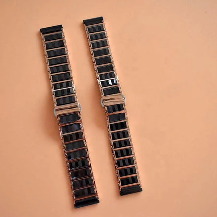 Universal New Rose Gold Black Ceramic Strap Butterfly Buckle for Smart Watch Samsung