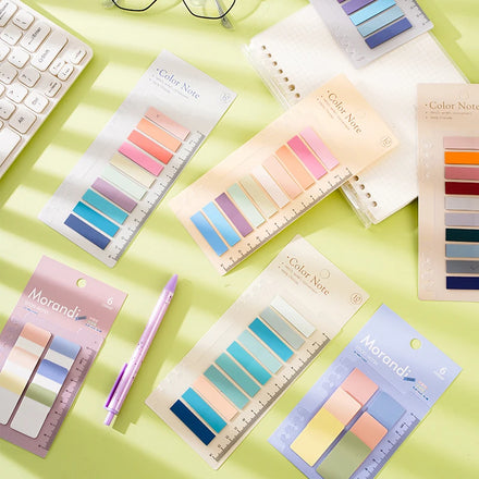 Morandi Self-Adhesive Book Flag Strip Index Labels Clear Highlighter Tape for Sticky Labels Books Writable Page Markers