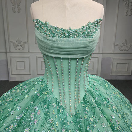 Jancember 6684 Crystal Pearls Strapless Women's Quinceanera Evening Dresses