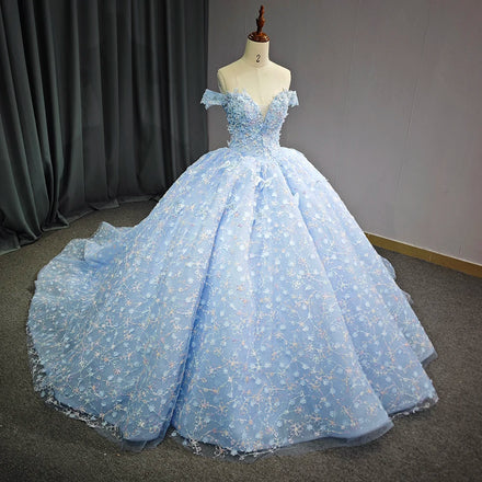 Jancember 6578 Princess Blue Ball Gown Quinceanera Dresses for 15 Girls
