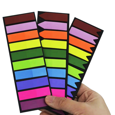 Waterproof PET Self-Adhesive Page Markers Plastic Sticky Notes with Arrow Flag Tabs Easy-to-Use Page Indicators