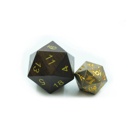 Dark Colored Wooden Dice New Brown Polyhedral Table Game Digital D20 Single Dice for Board Gaming Dices Kit