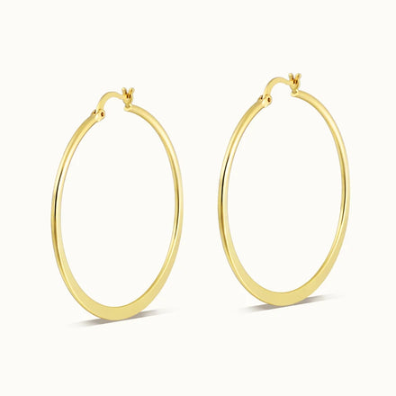 High Quality 18K Gold Plating Jewelry Shiny Gold Color Big Circle Earrings for Women Hoop Earrings Wholesale