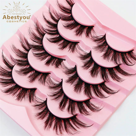 Abestyou Vegan Cat Eye Lashes 18mm Fox Eye Volume Clear Band Full Strip Invisible Faux Mink Eyelash Vendors