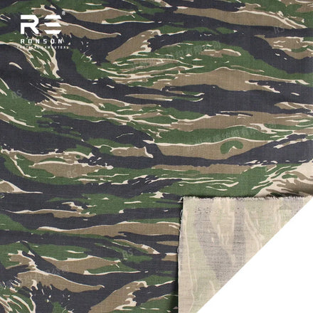 NYCO 5050 Vietnam tiger Stripe Camouflage Printed Nylon Cotton Ripstop Fabric Durable for Tactical Uniform WR and Near Infrared