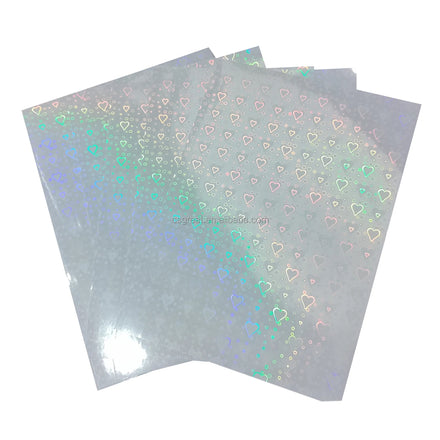 Best Seller A4 Transparent Holographic Overlay 8.5*11 Leathery Texture Hologram Waterproof Cold Laminate Roll BOPP Film
