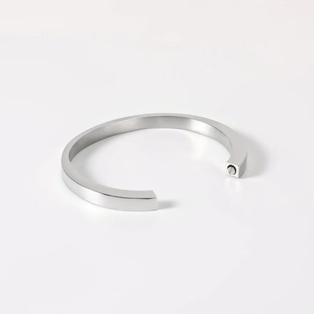 Customized 18K Gold Plated Stainless Steel C Shaped Bangle Openable Souvenir Pet Hair Urn Bracelet Men's and Women's Bracelet