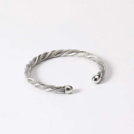 Wholesale New Fashion Stainless Steel C Shaped Braided Bracelet Bangle Open Adjustable Cuff Bracelet Men and Women
