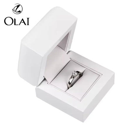 Wholesale White Lacquer Wedding Ring Box Jewelry Wood Container for Storing Wedding Rings