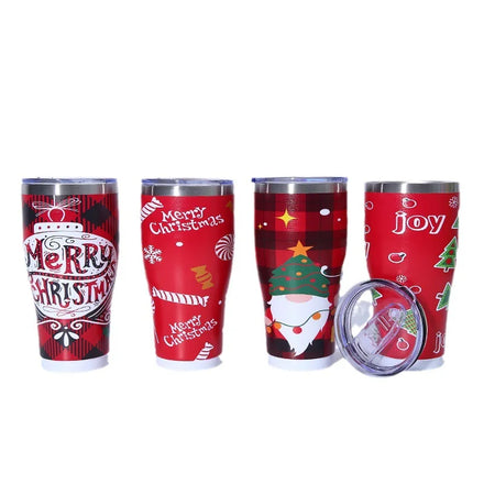 30oz Stainless Steel Eco-Friendly Vacuum Insulated Tumbler Lid Full Wrapped Print Design Coffee Mug Beer Tumbler for Travel