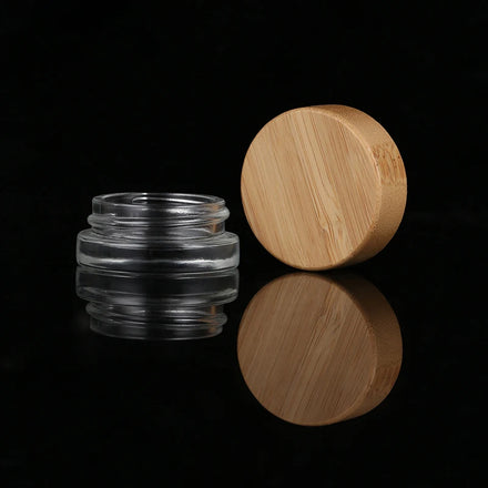 Natural Wholesale Glass Cream Empty Jar 5g Cosmetic Container Cream Bottle Glass Jar with Bamboo Lid