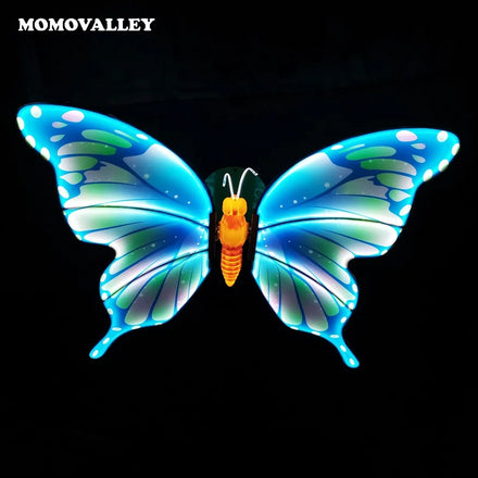 Momovalley Decorative Lighting 150CM Led purple Blue Dynamic butterfly Theme Park Garden Lights Christmas for Waterproof