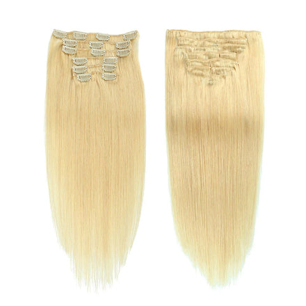 200% Silky Straight Wave 16 Clips Long Wavy High Temperature Fiber Synthetic Hair Extension 4PCS Thick Double Weft Hair Pieces