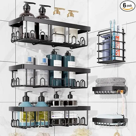 Household Home Decor Stainless Steel Bathroom Shower Shelf Wall Mounted Organizer