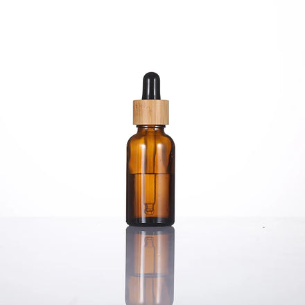 30ml Essential Oil Amber Glass Dropper Bottle Bamboo Cap Skin Care Packaging