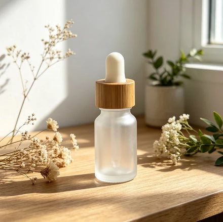 10ml Frosted Glass Dropper Bottle Empty Bottles for Oil With Bamboo Cap