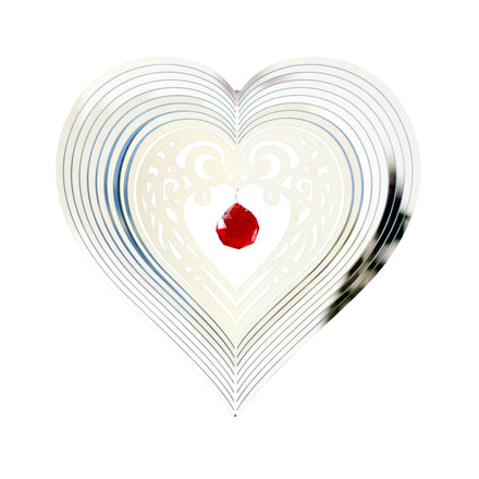 Supplier Heart Shaped Wind Spinners Crystal Pendant Garden Ornaments