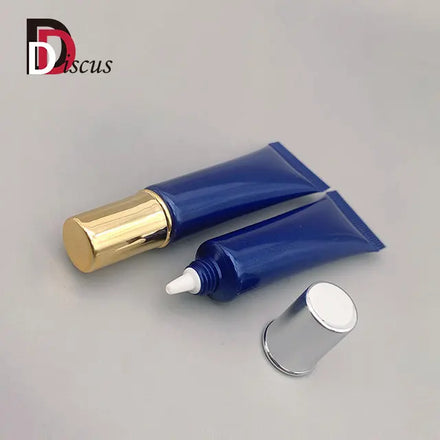 Custom 15 ml Blue Tube Squeeze Face Wash Cream Soft Sample Plastic Facial Removing Lotion Tube With Plating Cap